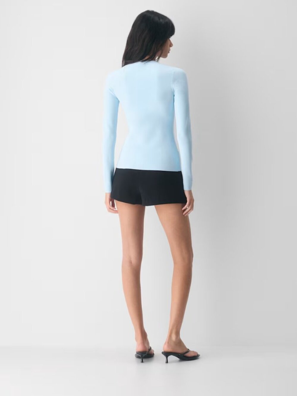 NWT Aritzia Wilfred Shelly Cardigan Wonder Yarn in Villa Blue Knit Crewneck - Picture 5 of 8